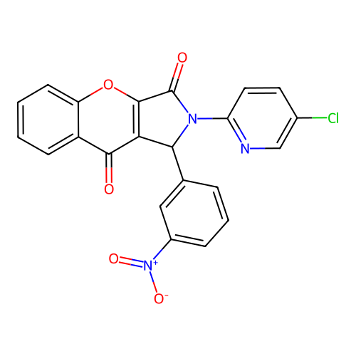 2-(5-chloropyridin-2-yl)-1-(3-nitrophenyl)-1,2-dihydrochromeno[2,3-c]pyrrole-3,9-dione structure
