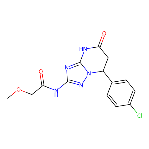 N-(7-(4-chlorophenyl)-5-oxo-4,5,6,7-tetrahydro-[1,2,4]triazolo[1,5-a]pyrimidin-2-yl)-2-methoxyacetamide structure