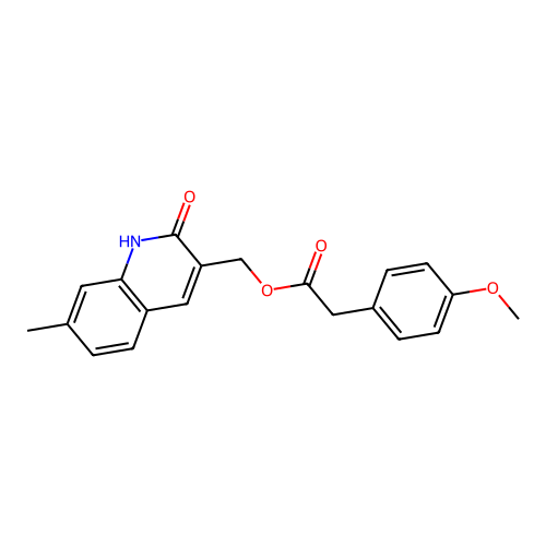 (7-Methyl-2-oxo-1,2-dihydroquinolin-3-yl)methyl (4-methoxyphenyl)acetate structure