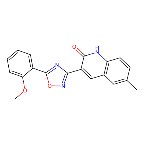 3-(5-(2-methoxyphenyl)-1,2,4-oxadiazol-3-yl)-6-methylquinolin-2(1H)-one structure