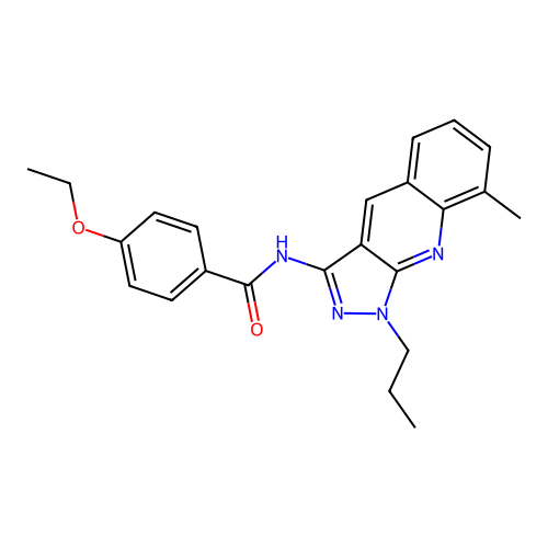 4-ethoxy-N-(8-methyl-1-propylpyrazolo[3,4-b]quinolin-3-yl)benzamide structure