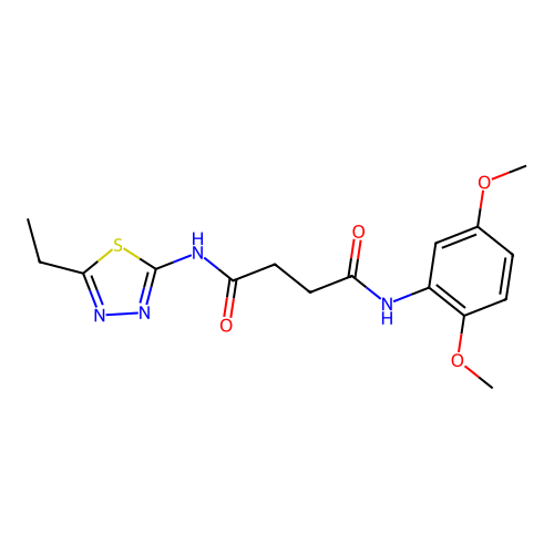 N-(2,5-dimethoxyphenyl)-N'-(5-ethyl-1,3,4-thiadiazol-2-yl)butanediamide structure