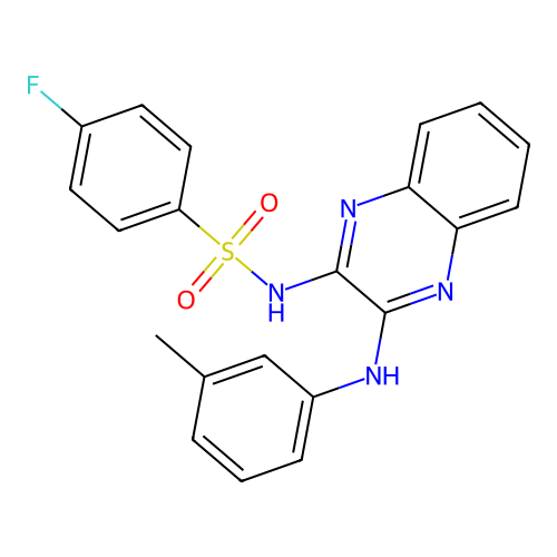 4-fluoro-N-{3-[(3-methylphenyl)amino]quinoxalin-2-yl}benzenesulfonamide structure