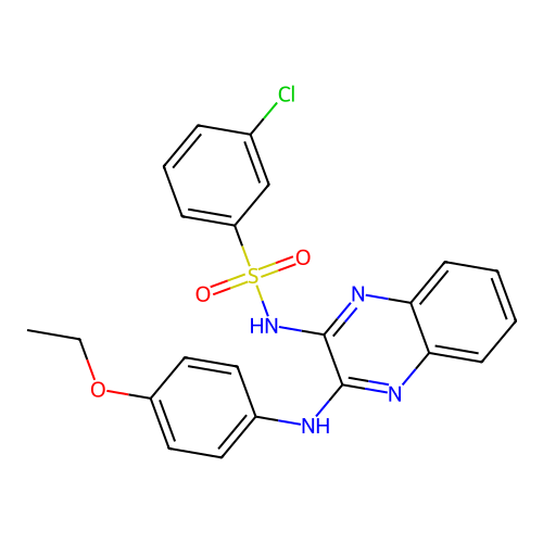 3-chloro-N-{3-[(4-ethoxyphenyl)amino]quinoxalin-2-yl}benzenesulfonamide structure