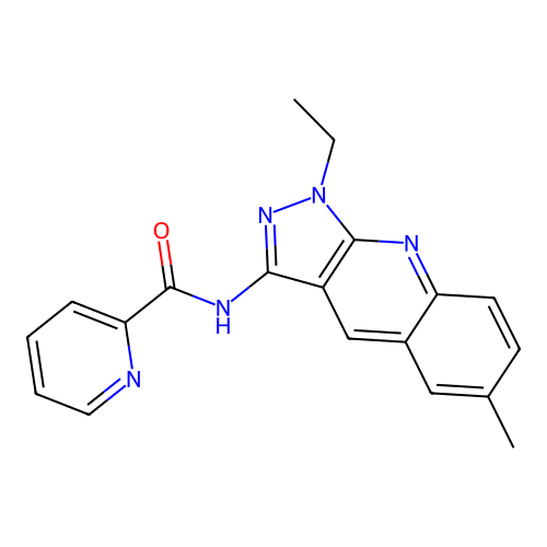 N-(1-ethyl-6-methylpyrazolo[3,4-b]quinolin-3-yl)pyridine-2-carboxamide structure