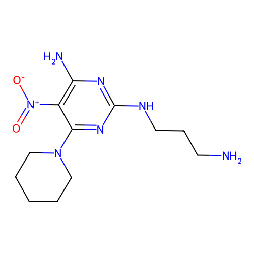 N2-(3-Aminopropyl)-5-nitro-6-(piperidin-1-YL)pyrimidine-2,4-diamine structure