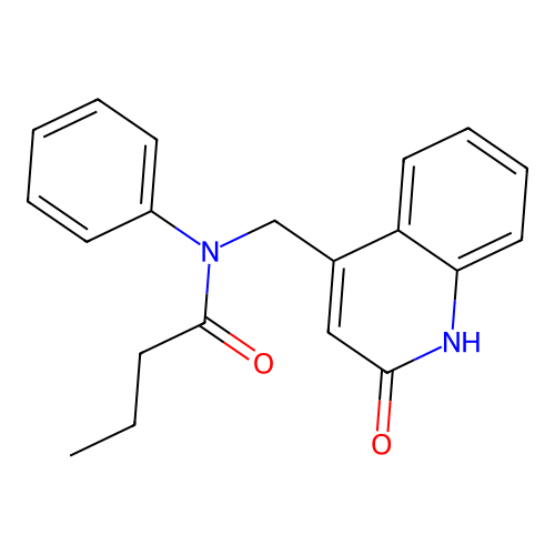 N-[(2-oxo-1,2-dihydroquinolin-4-yl)methyl]-N-phenylbutanamide structure