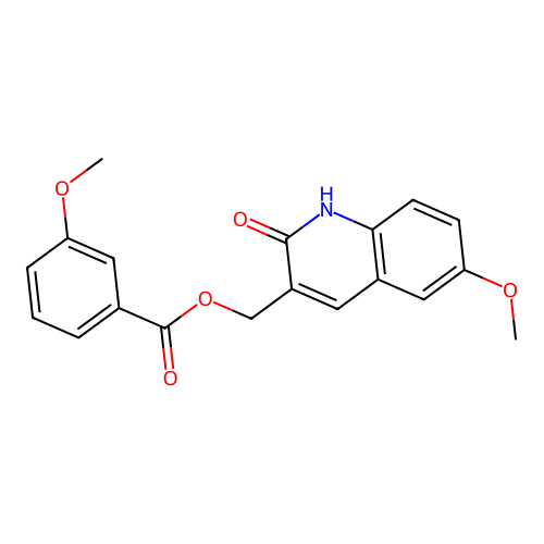 (6-Methoxy-2-oxo-1,2-dihydroquinolin-3-yl)methyl 3-methoxybenzoate structure