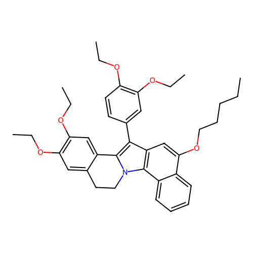 14-(3,4-diethoxyphenyl)-2,3-diethoxy-12-(pentyloxy)-5,6-dihydrobenzo[6,7]indolo[2,1-a]isoquinoline structure