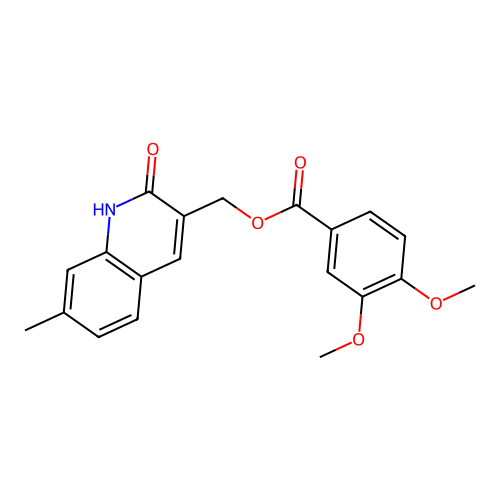 (7-methyl-2-oxo-1H-quinolin-3-yl)methyl 3,4-dimethoxybenzoate structure