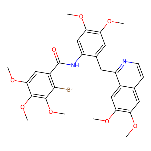 2-bromo-N-(2-((6,7-dimethoxyisoquinolin-1-yl)methyl)-4,5-dimethoxyphenyl)-3,4,5-trimethoxybenzamide structure