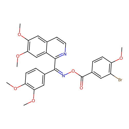 (3-bromo-4-methoxyphenyl)({[(Z)-(6,7-dimethoxyisoquinolin-1-yl)(3,4-dimethoxyphenyl)methylidene]amino}oxy)methanone structure