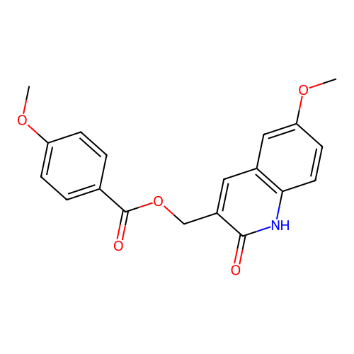 (6-methoxy-2-oxo-1H-quinolin-3-yl)methyl 4-methoxybenzoate structure