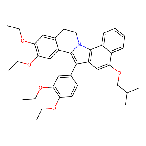 14-(3,4-diethoxyphenyl)-2,3-diethoxy-12-(2-methylpropoxy)-5,6-dihydrobenzo[6,7]indolo[2,1-a]isoquinoline structure