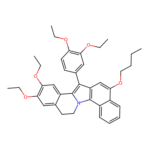 12-butoxy-14-(3,4-diethoxyphenyl)-2,3-diethoxy-5,6-dihydrobenzo[6,7]indolo[2,1-a]isoquinoline structure