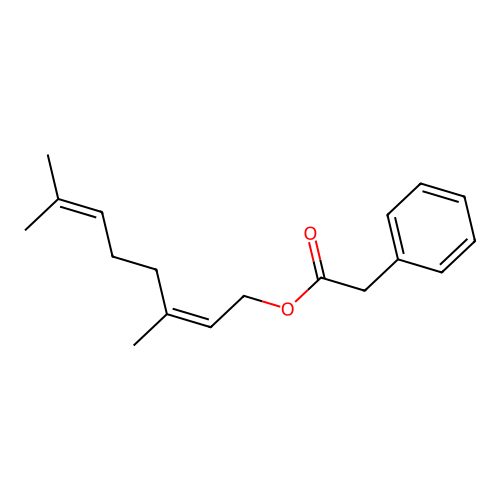 (Z)-3,7-Dimethylocta-2,6-dienyl phenylacetate structure