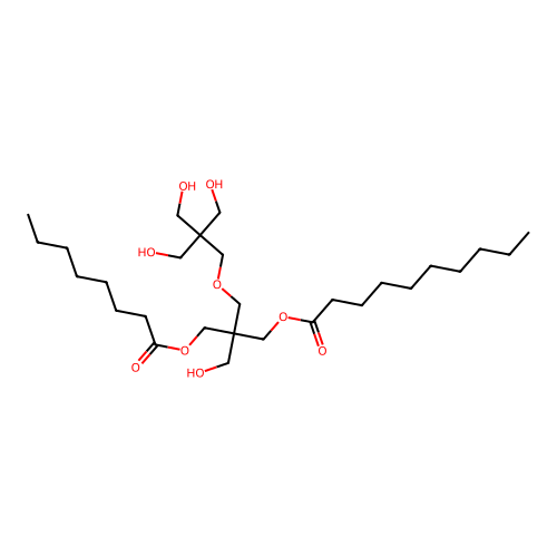 Dipentaerythritol ester of octanoic and decanoic acids structure