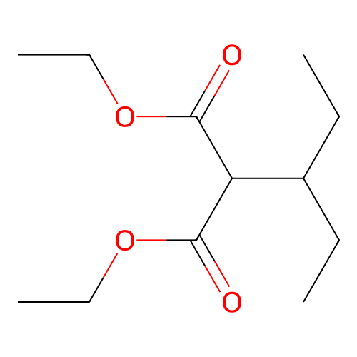 Diethyl-1-ethylpropyl malonate structure
