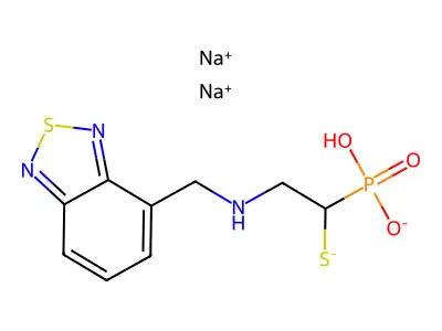 Phosphorothioic acid, S-(2-((2,1,3-benzothia(S(sup IV))diazol-4-yl)methylamino)ethyl)ester, disodium salt structure