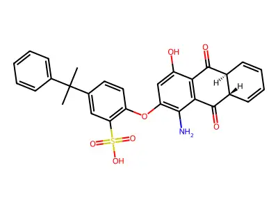 Benzenesulfonic acid, 2(or 5)-((1-amino-9,10-dihydro-4-hydroxy-9,10-dioxo-2-anthracenyl)oxy)-5(or 2)-(1-methyl-1-phenylethyl)- structure