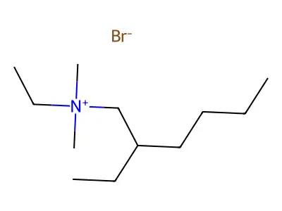 Ethyl(2-ethylhexyl)dimethylammonium bromide structure