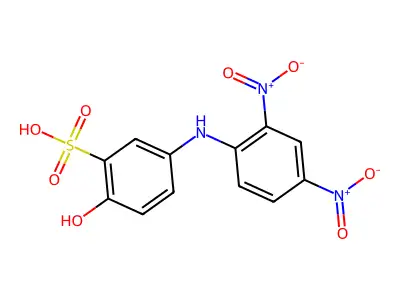 5-((2,4-Dinitrophenyl)amino)-2-hydroxybenzenesulphonic acid structure