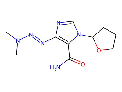 5-(Dimethylaminodiazenyl)-3-(oxolan-2-yl)imidazole-4-carboxamide structure
