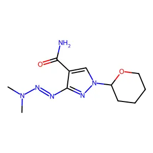 3-[(1E)-3,3-Dimethyltriaz-1-en-1-yl]-1-(oxan-2-yl)-1H-pyrazole-4-carboxamide structure