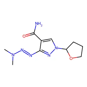 3-[(1E)-3,3-Dimethyltriaz-1-en-1-yl]-1-(oxolan-2-yl)-1H-pyrazole-4-carboxamide structure