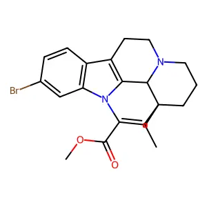 Eburnamenine-14-carboxylic acid, 11-bromo-, methyl ester, (3alpha,16alpha)- structure