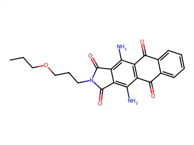 1H-Naphth(2,3-f)isoindole-1,3,5,10(2H)-tetrone, 4,11-diamino-2-(3-propoxypropyl)- structure