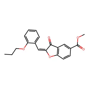 (E)-methyl 3-oxo-2-(2-propoxybenzylidene)-2,3-dihydrobenzofuran-5-carboxylate structure