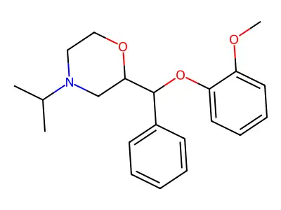 Morpholine, 4-isopropyl-2-(alpha-(o-methoxyphenoxy)benzyl)- structure