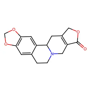 5,6,12,12a-tetrahydro-8H-benzodioxolofuroquinolizin-9(11H)-o structure