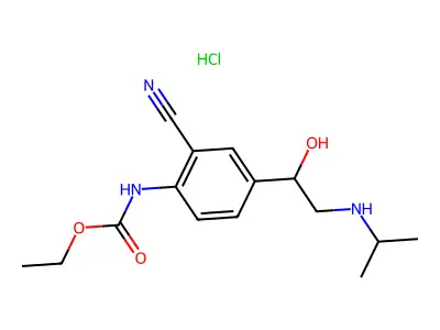1-(4'-Ethoxycarbonylamino-3'-cyanophenyl)-2-isopropylamino-ethanol hydrochloride structure
