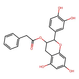 Benzeneacetic acid, 2-(3,4-dihydroxyphenyl)-3,4-dihydro-5,7-dihydroxy-2H-1-benzopyran-3-yl ester, (2R-trans)- structure