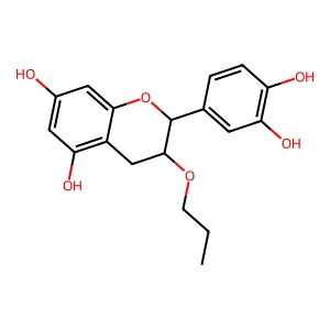 2-(3,4-dihydroxyphenyl)-3-propoxychroman-5,7-diol structure