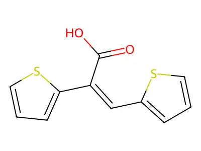 2,3-Bis(thiophen-2-yl)prop-2-enoic acid structure