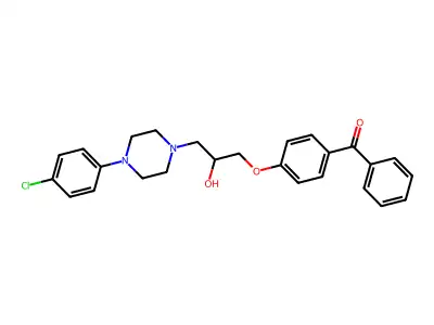 (4-{3-[4-(4-chlorophenyl)piperazin-1-yl]-2-hydroxypropoxy}phenyl)(phenyl)methanone structure