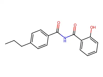 2-hydroxy-N-(4-propylbenzoyl)benzamide structure