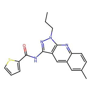 N-(6-methyl-1-propylpyrazolo[3,4-b]quinolin-3-yl)thiophene-2-carboxamide structure
