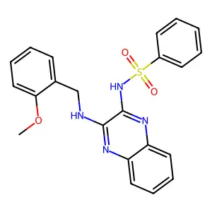 N-[3-[(2-methoxyphenyl)methylamino]quinoxalin-2-yl]benzenesulfonamide structure