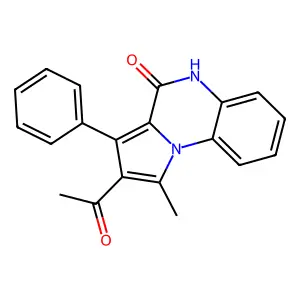 2-acetyl-1-methyl-3-phenyl-5H-pyrrolo[1,2-a]quinoxalin-4-one structure