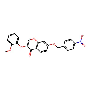 3-(2-Methoxyphenoxy)-7-[(4-nitrophenyl)methoxy]chromen-4-one structure