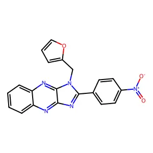 1-(furan-2-ylmethyl)-2-(4-nitrophenyl)-1H-imidazo[4,5-b]quinoxaline structure