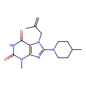 3-methyl-7-(2-methylallyl)-8-(4-methylpiperidin-1-yl)-1H-purine-2,6(3H,7H)-dione structure