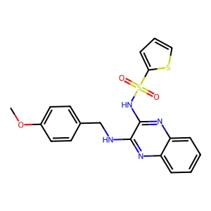 N-[3-[(4-methoxyphenyl)methylamino]quinoxalin-2-yl]thiophene-2-sulfonamide structure