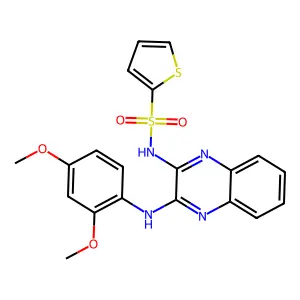 N-[3-(2,4-dimethoxyanilino)quinoxalin-2-yl]thiophene-2-sulfonamide structure