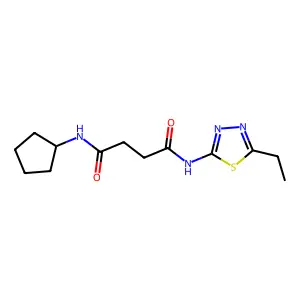 N-cyclopentyl-N'-(5-ethyl-1,3,4-thiadiazol-2-yl)butanediamide structure