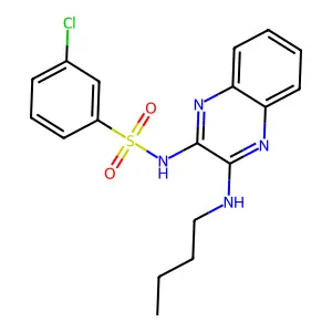 N-[3-(butylamino)quinoxalin-2-yl]-3-chlorobenzenesulfonamide structure
